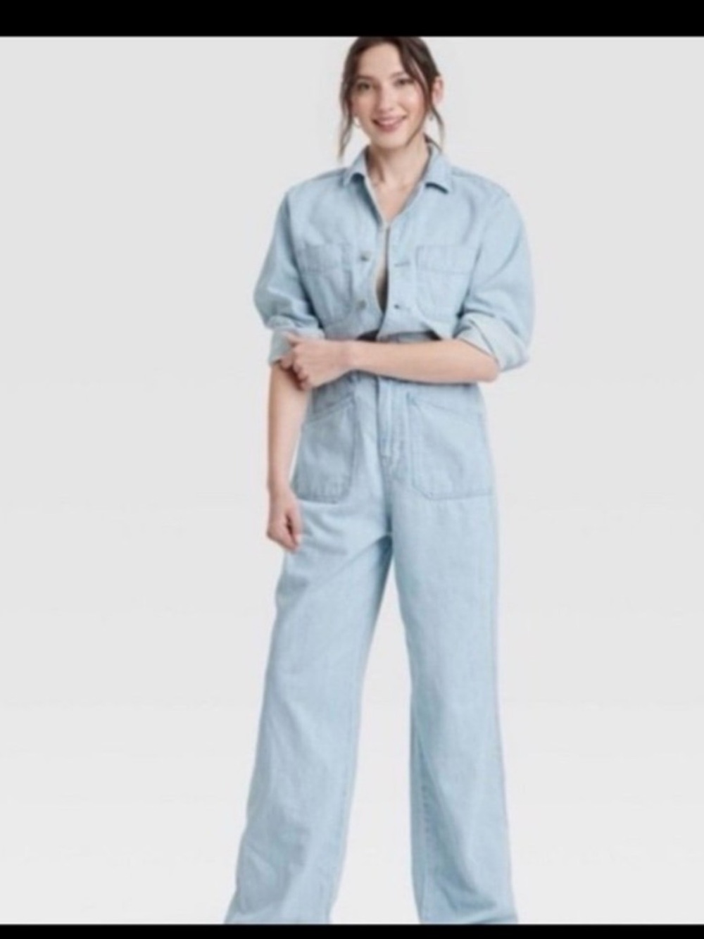Universal Thread Light Blue Denim Jumpsuit